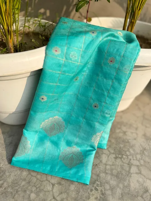 BANARASI WARM SILK DYED SAREE WITH ZARI WOVEN DESIGN